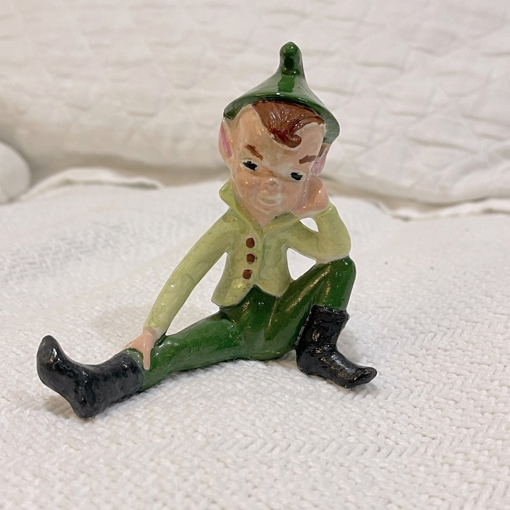 Vintage, ceramic glaze pixie elf, great condition